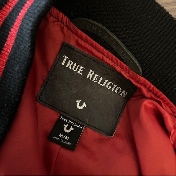 True Religion Men's Black and Gray Varsity Jacket M - Picture 5 of 11